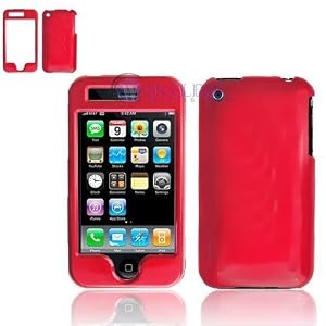 SOLID RED SNAP-ON COVER HARD CASE PROTECTOR for APPLE IPHONE 3G [Beyond Cell Packaging]