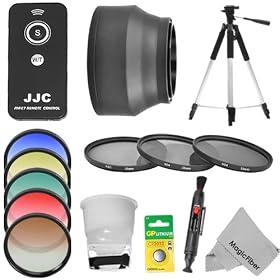 Professional Accessory Kit for Pentax DSLR (K-5, K-7, K-m, K-r, K-x, K10D, K20D, K100D, K110D, K200D, 645D, K2000) - Includes: Filter Kit (UV, Polarizer and Neutral Density ND4) + Graduated Red, Blue, Yellow, Green and Brown Filters + 57-Inch Camera/Video Tripod + Lambency Flash Diffuser Cloud + IR 