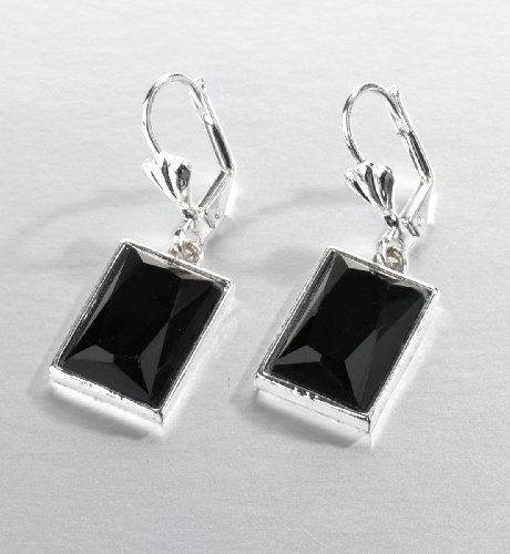 Silver Plated Box Drop Earrings