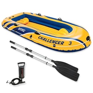 Color Baby - Barca hinchable Challenger con hinchador y remos, 295 cm (68370)