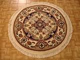 4x4 Ivory Persian Shiraz Rug