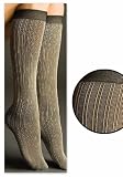 Givenchy Metallic Pinstriped Knee Highs Hosiery