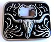 Long Horn Bull Bottle Opener Belt Buckle