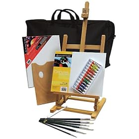 Art Essentials Oil Painting Set with Table Easel