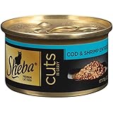 SHEBA Pate in Natural Juices Cod and Shrimp Entree Canned Cat Food 3 Ounces (Pack of 24)