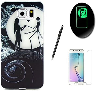 Sirekentech Samsung Galaxy S6 Edge Plus Case Luminous Case,Fluorescent Effect Night Glow In The Dark Ultra Thin Slim FitSoft Silicone Gel TPU Cover Skin -Nightmare Before Christmas