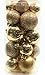 20 Holiday Time Mini Shatterproof Satin Shiny and Glitter Finish Bulb Christmas Ornaments (Gold)