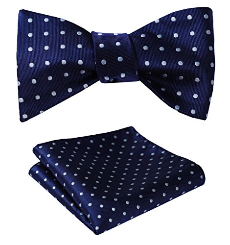 Setsense men s polka dot jacquard woven self bow tie se…