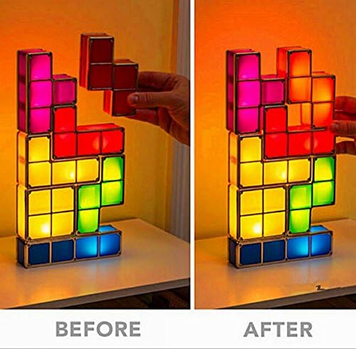 Tetris Colorful Night Light , Three-dimensional Puzzle Squares Light, Hocn DIY LED Desk Lamp for Home Decoration , Intelligence Development and Interest Cultivation for Kids
