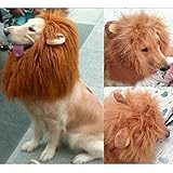 Wotefusi Halloween Pet Dog Cat Lion Wigs Mane Hair Festival Party Fancy Clothes Costume with Ears