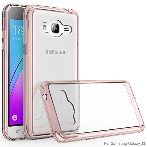 Galaxy J3, Galaxy J3 V, Galaxy Amp Prime, Galaxy Express Prime Case, Asmart TPU Grip Bumper with Clear Backplate Hybrid Phone Case for Samsung Galaxy J3, J3V, Amp Prime, Express Prime (Pink)