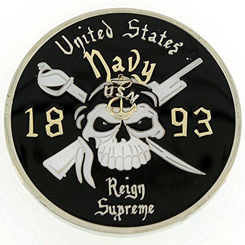CPO CHIEF PRIDE 1893 Generic REIGN SUPREME Skull & Horns US Navy Challenge Coin