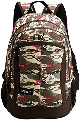 Uniker Middle School Student Fashionable Light Backpack Large Space School Bag (Disruptive Pattern)