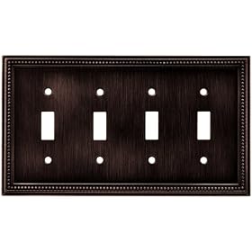 Liberty Hardware 64404 Beaded Quad Switch Wall Plate, Venetian Bronze