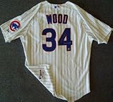 Kerry Wood Autographed Chicago Cubs Home Majestic Athletic Jersey with Game Used 2004 Inscription