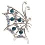 Blue And Turquoise Rhinestone Moth Animal Brooches Pin