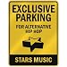 EXCLUSIVE PARKING  FOR ALTERNATIVE HIP HOP STARS  PARKING SIGN MUSIC