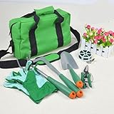 amzmonnsuta　7個入りガーデニングツールセット　工具バッグ付け　ガーデニング 作業・室内菜園・盆栽・小型鉢植えため　ツールキャリー