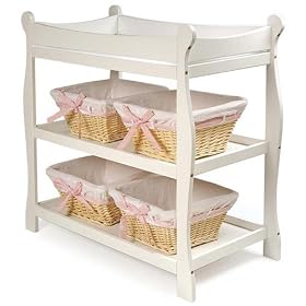 Badger Basket Sleigh Style Baby Changing Table
