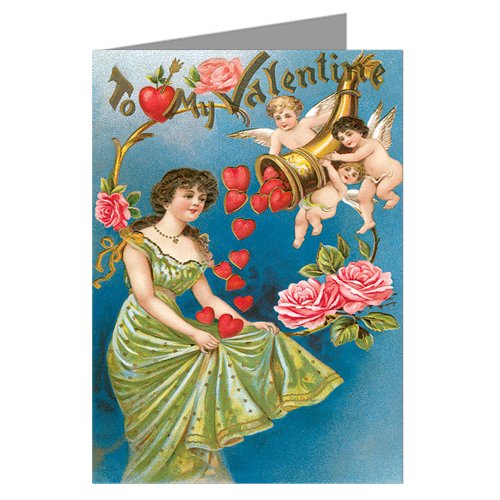 Unique Giant Horn of Plenty Hearts Valentines Day Greeting Card - 10x13 inch