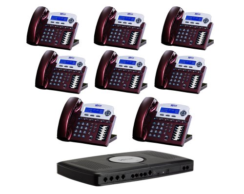 Xblue XB-2022-28-RM X16 Digital Phone System Bundle with 8-Phones (Red Mahogany)