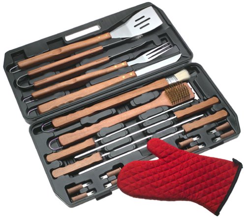 Charcoal Companion 19-Piece Stainless-Steel Barbecue Set with Bonus Grill Mitt