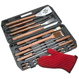 Charcoal Companion 19-Piece Stainless-Steel Barbecue Set with Bonus Grill Mitt