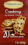 Thin Addictives Almond Cranberry Thins 20 Freshness Packs net wt. 16 Oz