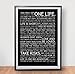 Life Manifesto Poster - in Black - Motivational Quote Wall Art Picture Print - Size A2 (420 X 594mm)