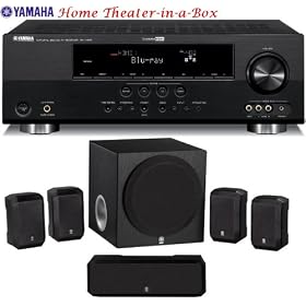 Yamaha Home Theater in A Box = Yamaha RX-V465BL 525 Watt 5.1-Channel Home Theater Receiver With Yamaha NS-SP1800BL 5.1-Channel Home Theater Speaker Package