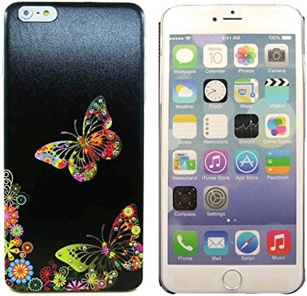 "Lovely Butterfly" Hard Shell Cover Studded with Swarovski Crystal Elements for iPhone 6 Plus (5.5 inch screen) (YHFPCZ-I6P-04)