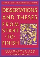 Dissertations And Theses from Start to Finish: Psychology And Related Fields