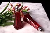 Red Glass Floral Salt and Pepper Shakers Depression Style