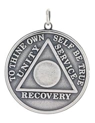 Sterling Silver Sobriety Symbol Recovery Medal, 1 3/8 in. (35mm) tall