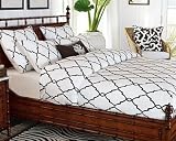 Crewel Bedding Irongate Black on White Cotton Duvet Cover (106X92)