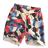 (コ-ランド) Co-land 夏用 子供服 ボーイズ ショートパンツ 短パン ハーフパンツ 迷彩柄 キッズ 男の子 (110, レッド)