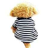 Dog Shirt, HP95(TM) 2015 Fashion Summer Pet Dog Classic Wide Stripes T-shirt, Doggy Clothes Cotton Shirts (White, S)