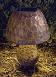 Solar Powered Low Profile Mushroom with Glass Pebbles