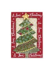 Lawn & Patio: Joy To The World Garden Flag Size: 18" H x 12.5" W - Evergreen Flag & Garden