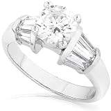 One of a Kind 2-1/4ctw Certified Round & Baguette Diamond Ring in Platinum (H-I/VS-SI)