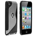 GTMax hybrid S shape protector cover case - Black / Clear pour Apple iPod touch 8 Go 32 Go 64 Go 4 4G (quatri�me g�n�ration)