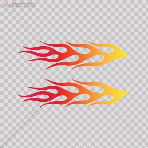 Decals Sticker Flames Car Window,Helmet,Truck,Vinyl Art Decor Size: 5 X 1.3 Inches Vinyl color print
