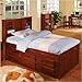 Bundle-44 Merlot Twin Bookcase Captain's Bedroom Set Configuration: 6 Drawers - 2 rows of 3