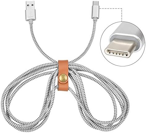 USB TYPE C Cable,Snowkids 6.6FT (2M) Long Braided Charger Cord-Type-C to USB for Samsung Galaxy NOTE 7,LG G5,Nexus 5X/6P,ChromeBook Pixel,,OnePlus 2,Nokia N1,Lumia 950XL,Macbook 12 inch (Silver)