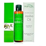 Jojoba Oil - Non Greasy Facial Oil - 100% Organic - Multi-Purpose Beauty Oil for Face, Hair, Body, Wrinkles, Stretch Marks, Cracked Feet, Scars, Skin, Nails- Phytosil 4 OZ