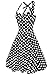 Anni Coco® Women's Halter Polka Dots 1950s Vintage Swing Tea Dresses Multi Colored