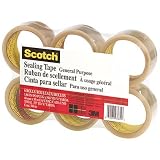 3M Scotch(R) Commercial-Grade Box Packing Tape 3710, 2in. x 55 Yd., Clear, Pack Of 6