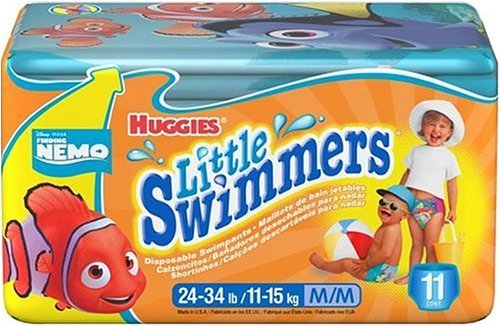 Huggies Little Swimmers Disposable Swimpants Swim Diapers, Size Medium, Fits 24 - 34 lbs, Case of 44 (4 bags of 11)