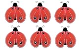 2″ Red Black Mini (X-Small) Shimmer Ladybugs 6pc set – nylon nursery bedroom girls room ceiling wall decor, wedding birthday party baby bridal shower