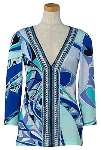 Emilio Pucci エミリオ・プッチ レディースカットソー ブルー 41RP47 [並行輸入品]